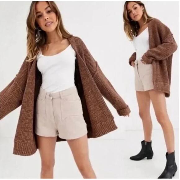 FREE PEOPLE High Hopes Cardigan Sweater Mariposa Brown Sz S {153} - Picture 2 of 7